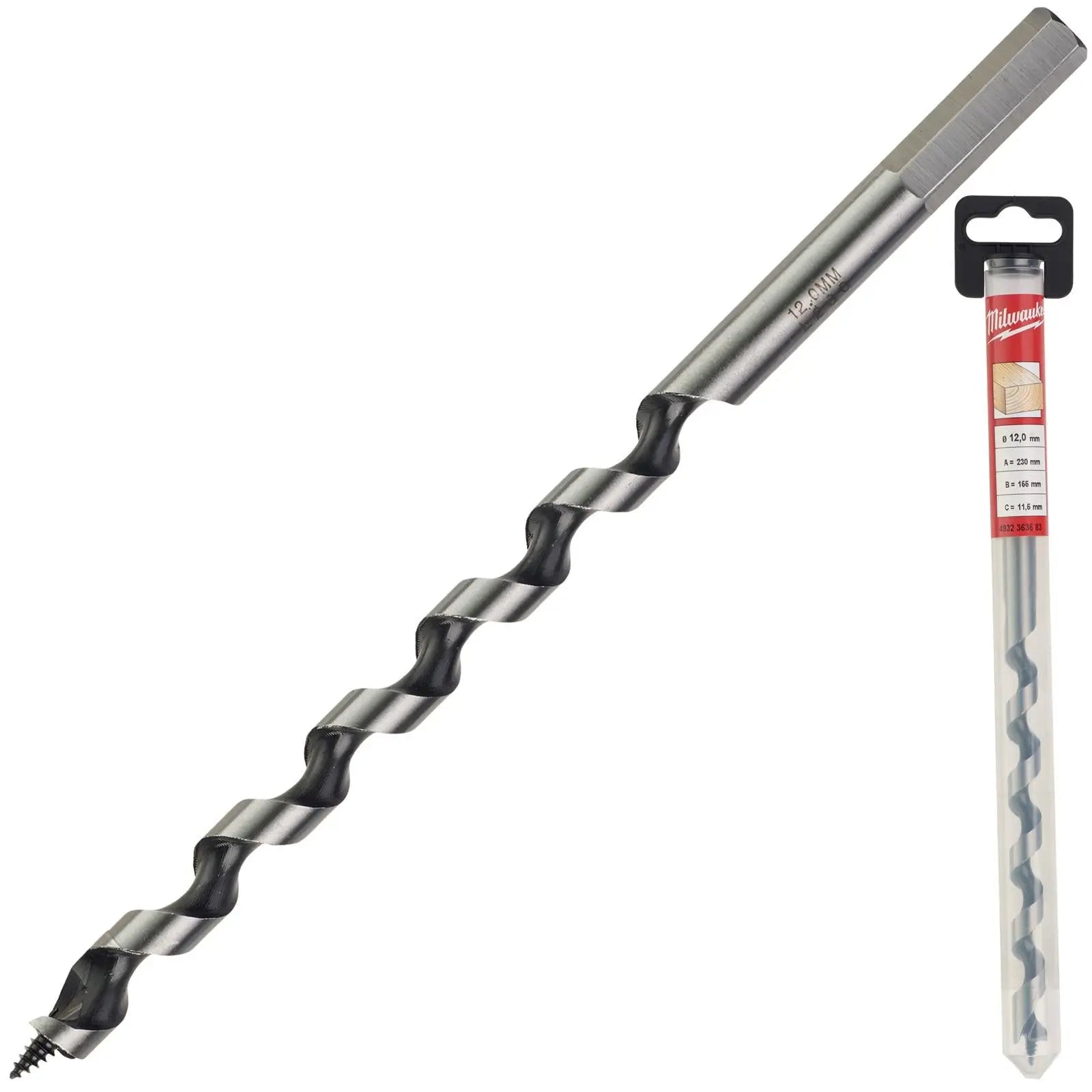 Milwaukee Wood Auger Drill Bits 230mm Overall Length 