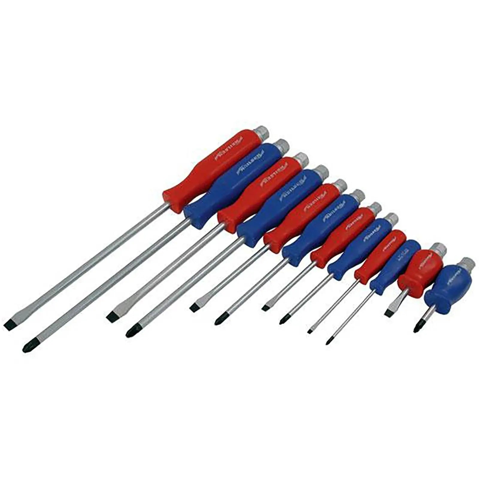 Neilsen Demolition Screwdriver Set Heavy Duty Hammer Slotted Pozi Magnetic Tip 12pc  White Rose Tools