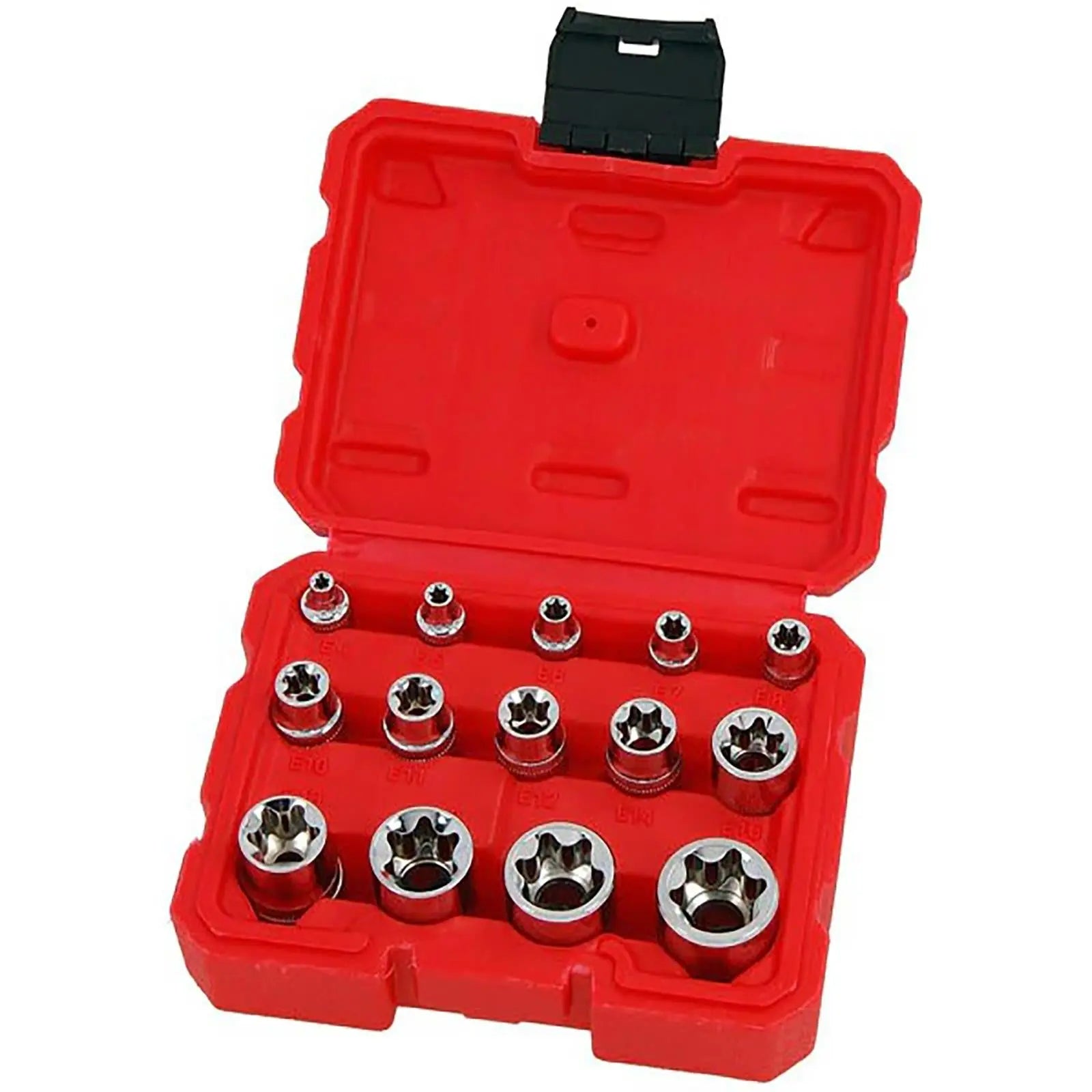 Neilsen E Socket Set External Torx Star Female Garage Mechanic 1/4" 3/8" 1/2" Drive  White Rose Tools