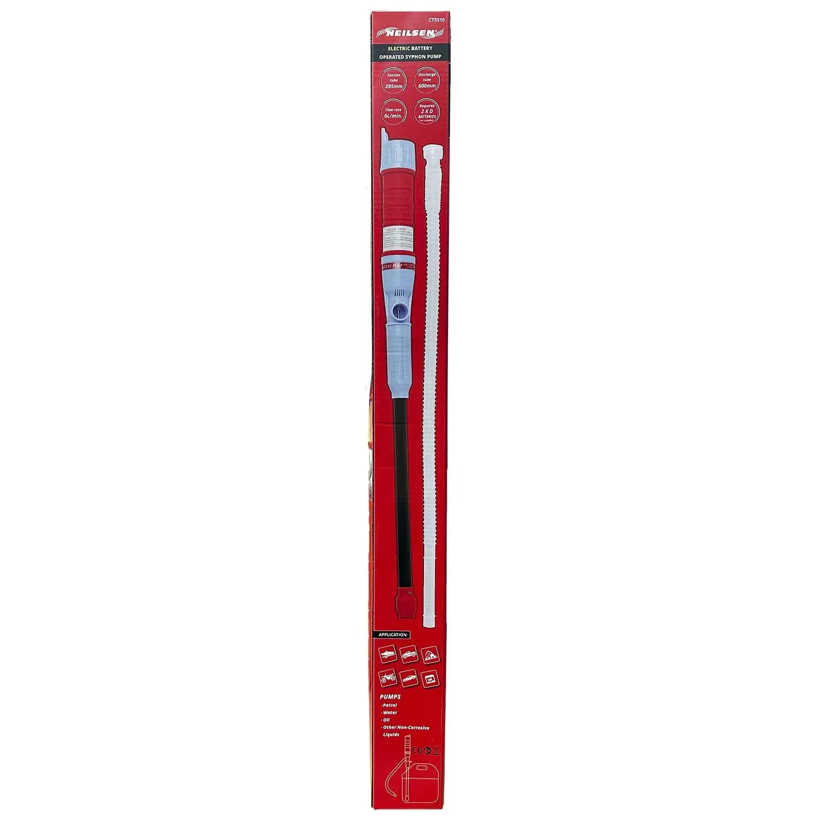 Neilsen Electric Syphon Pump Battery Operated Petrol Oil Water Fluid Fuel Transfer  White Rose Tools