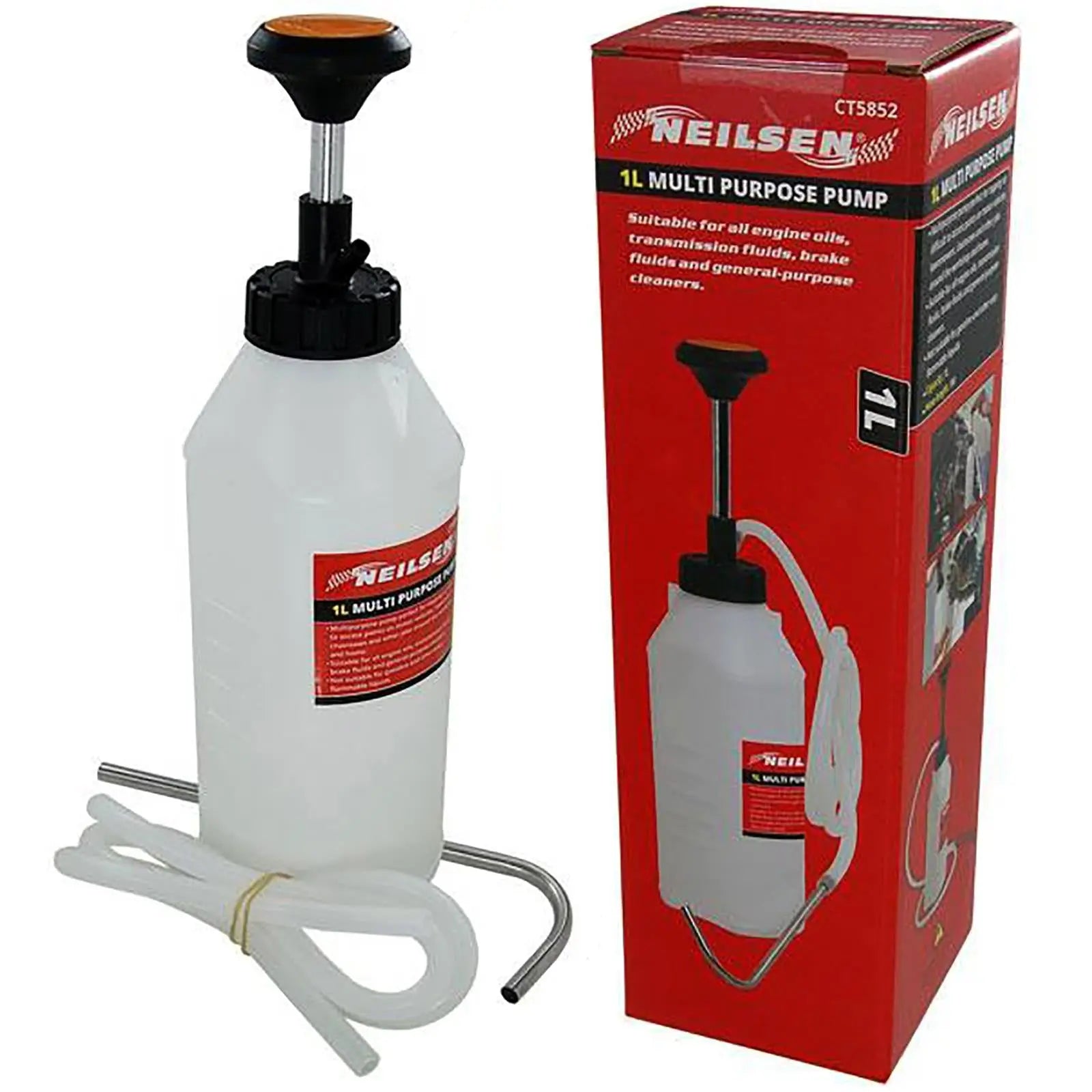 Neilsen Fluid Pump Multipurpose Liquid Oil Cleaner Brake Transmission 1 Litre  White Rose Tools