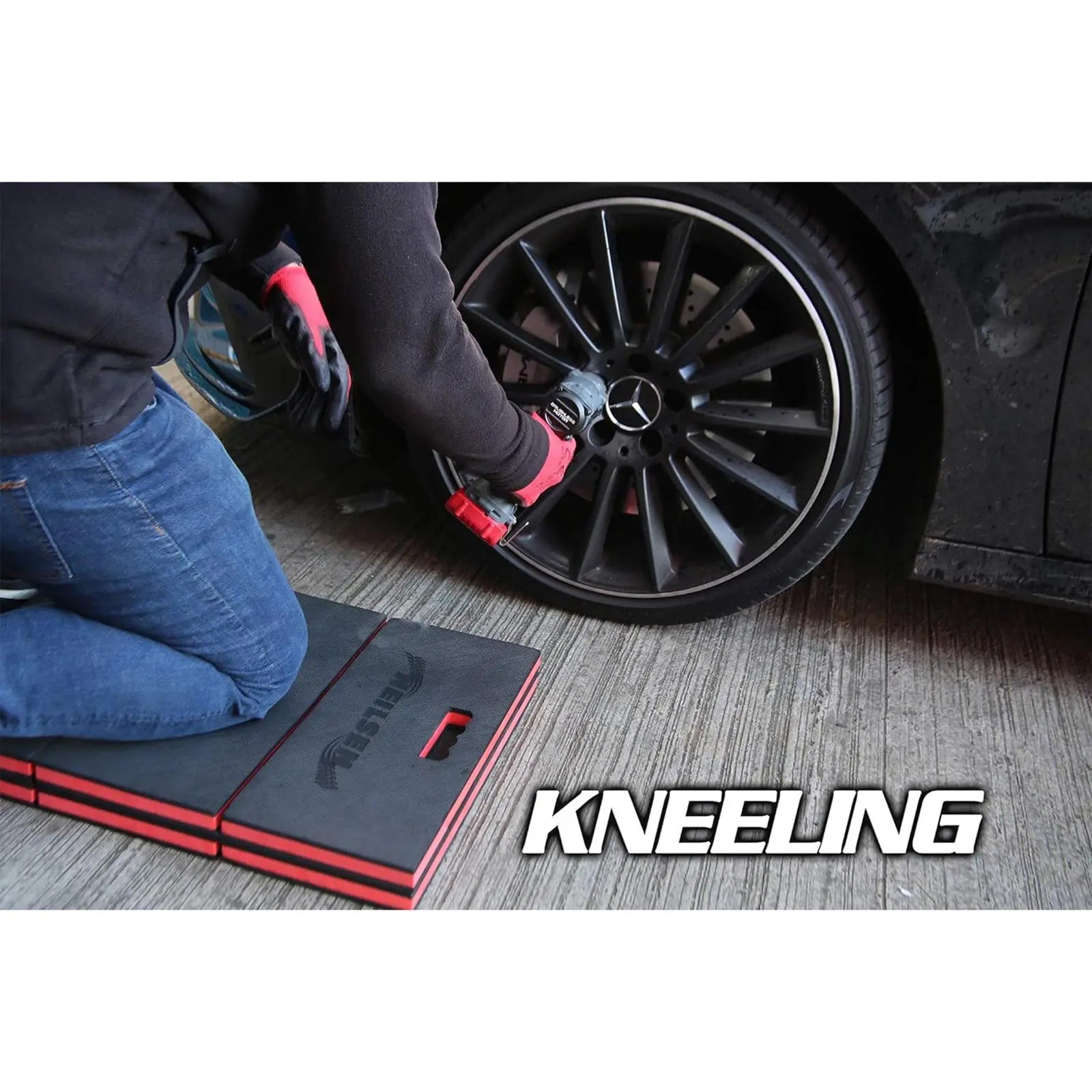 Neilsen Folding Foam Mat Kneeling Creeper Work Seat EVA 3 In 1 Garage Mechanics  White Rose Tools