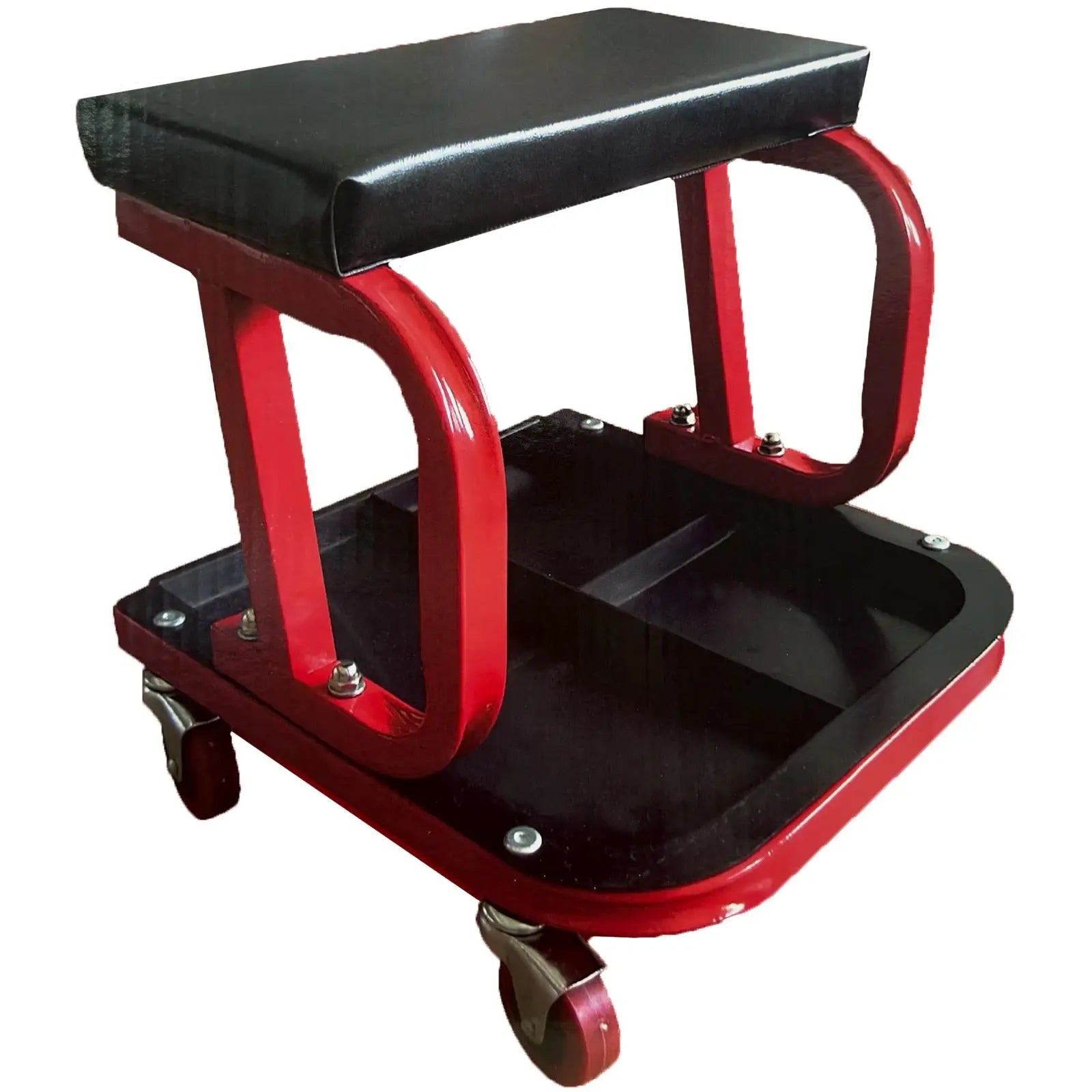 Neilsen Mechanics Padded Creeper Trolley Seat Garage Work Stool Swivel Wheels  White Rose Tools
