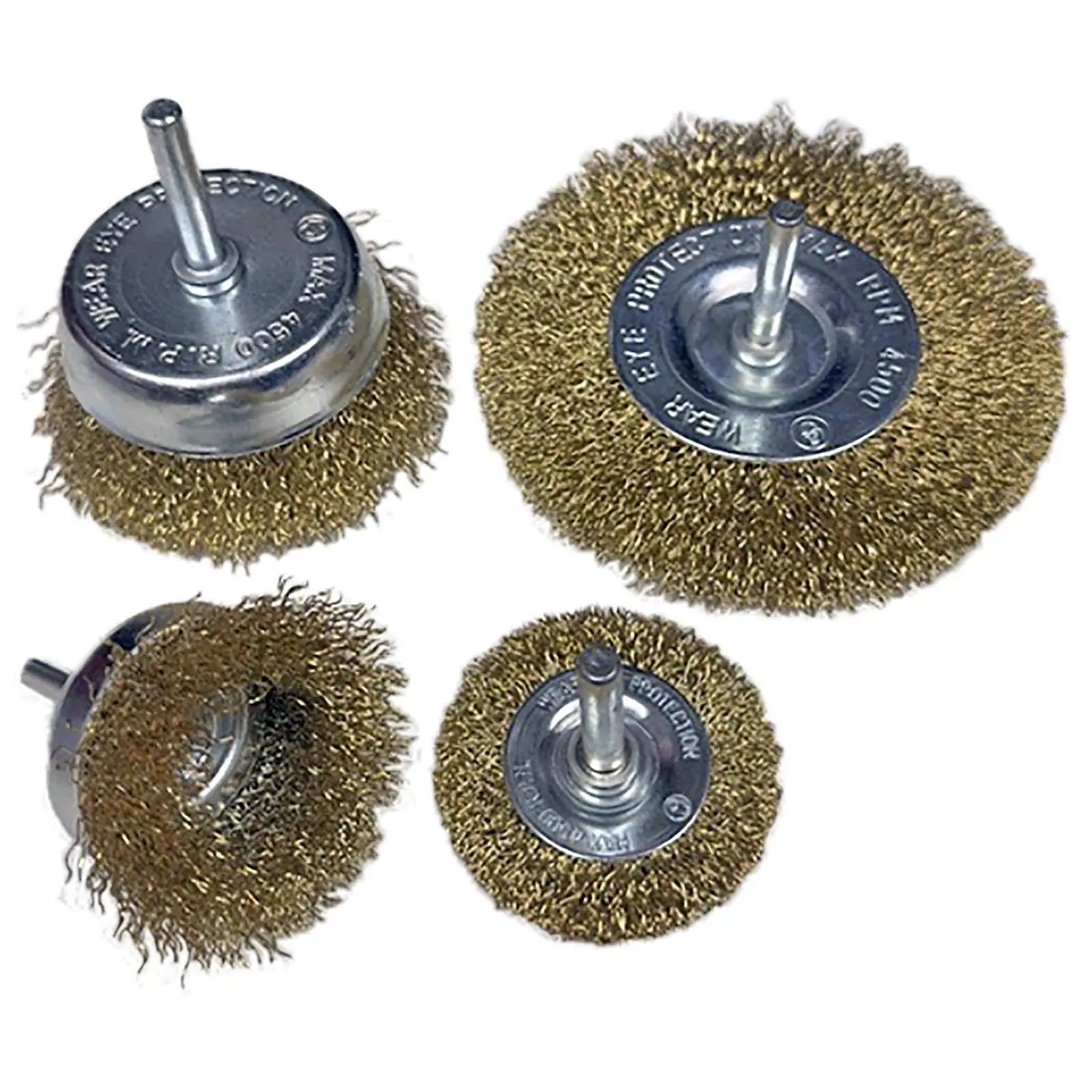Neilsen Wire Brush Set Crimped Steel Flat Cup Drill Rust Paint Descaler 24pc  White Rose Tools