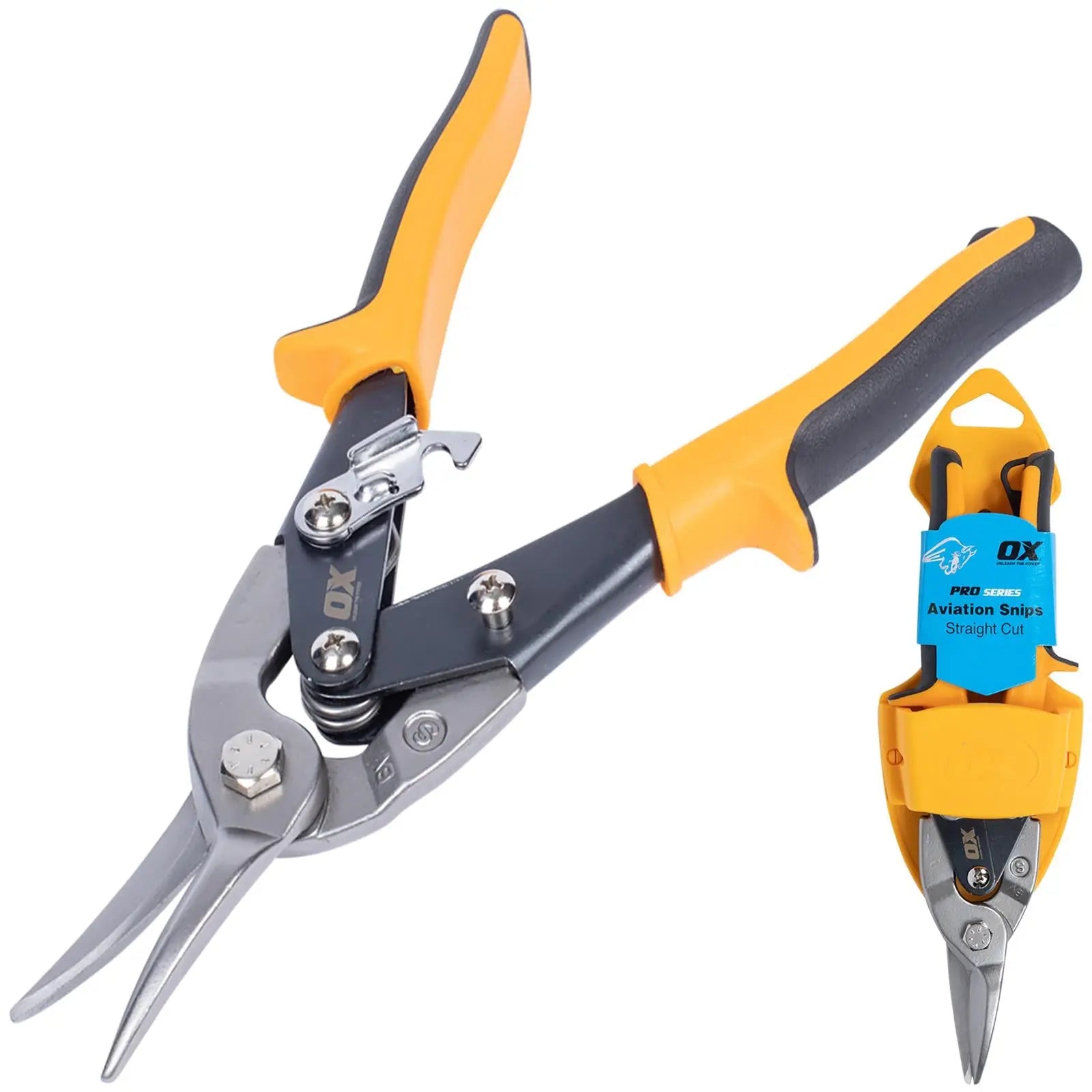 OX Tools Pro Aviation Snips Straight Cut With Holster 