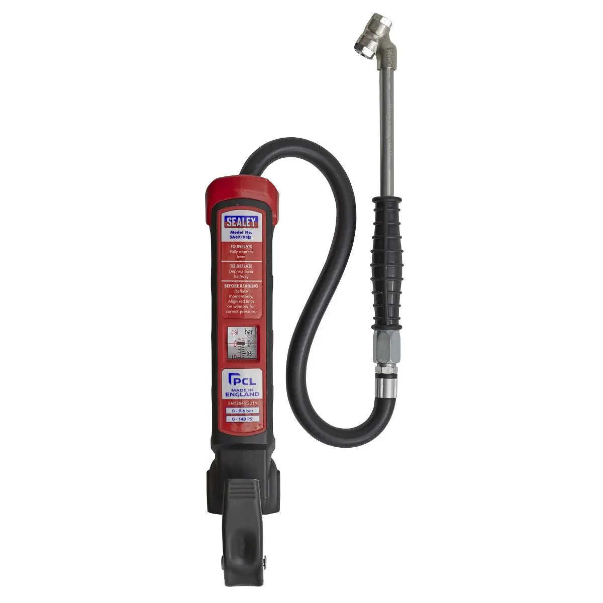PCL Anodised Tyre Inflator with Twin Push-On Connector 