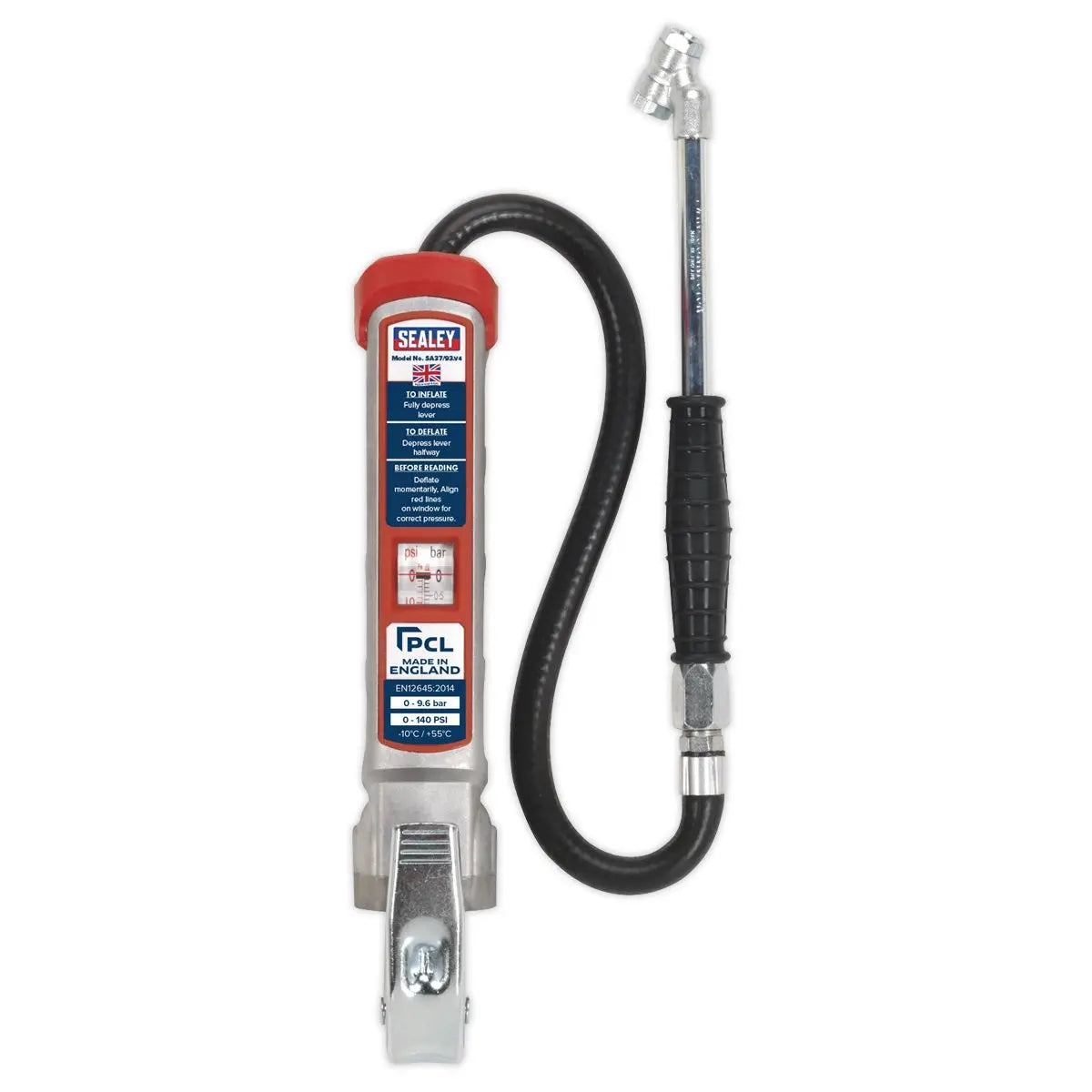 PCL Professional Tyre Inflator with Twin Push-On Connector 