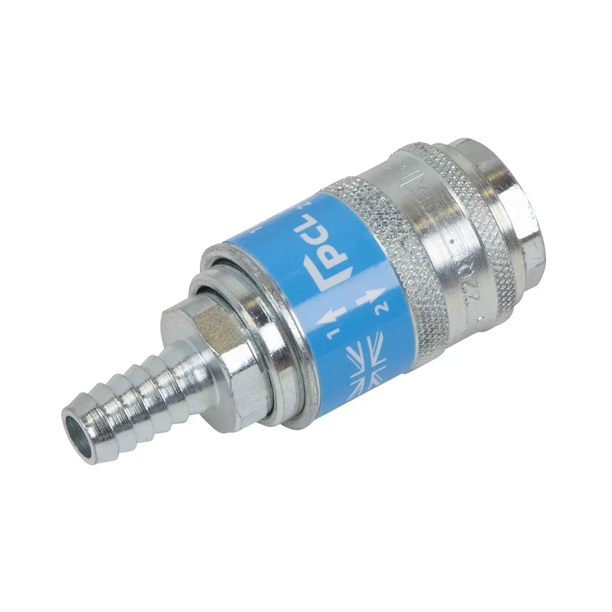 PCL Safeflow Safety Coupling Body Tailpiece for Ø3/8" Hose  White Rose Tools