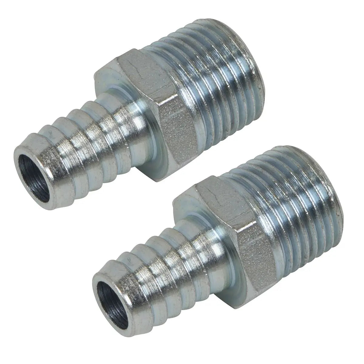 PCL Screwed Tailpiece Male 1/2"BSPT - Ø1/2" Hose - Pack of 2  White Rose Tools