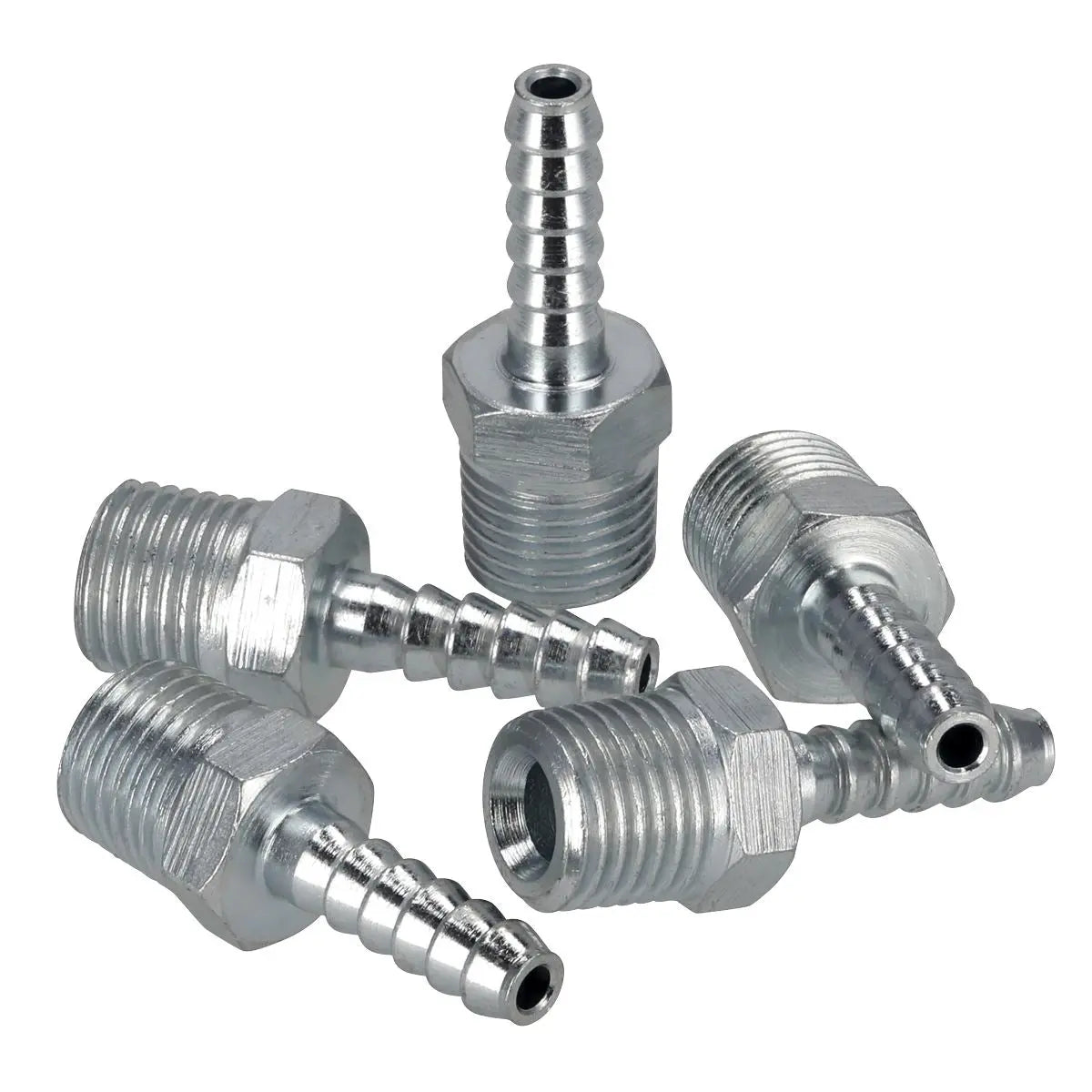 PCL Screwed Tailpiece Male 1/4"BSPT - 3/16" Hose Pack of 5 