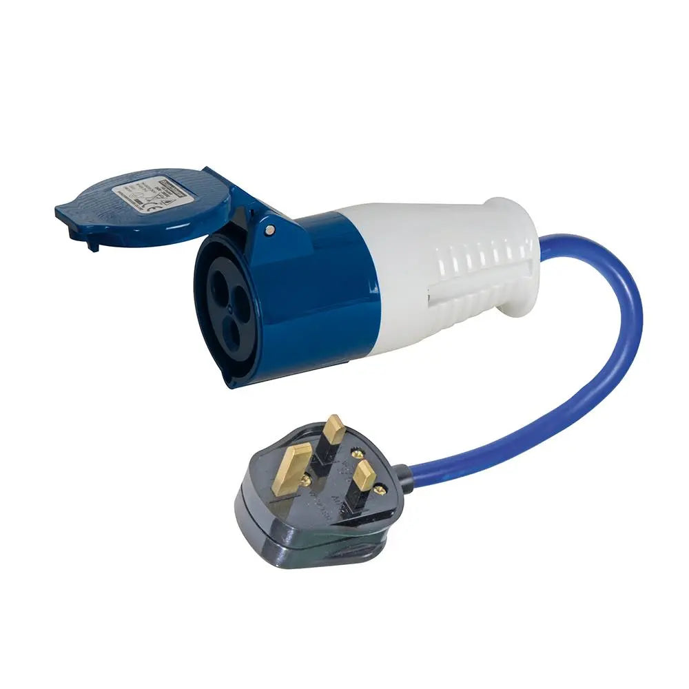 Power Master Fly Lead Converter 13A Plug to 16A Socket Caravan Camping 