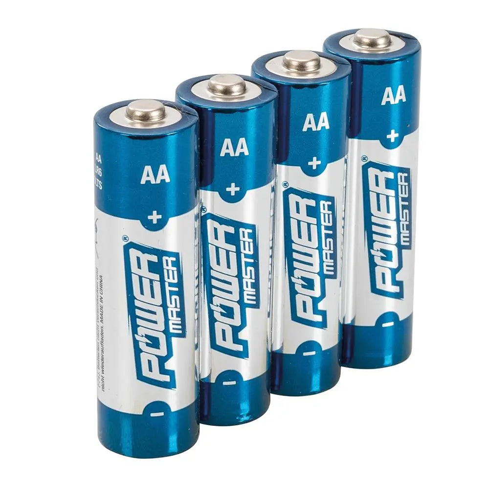 Powermaster AA Super Alkaline Battery LR6 4pk 992118  White Rose Tools