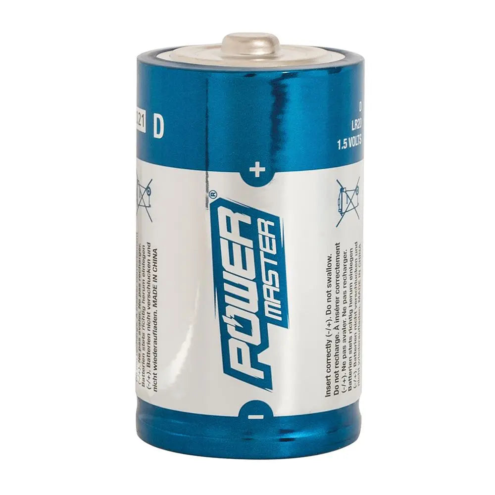Powermaster D-Type Super Alkaline Battery LR20 2pk 485322  White Rose Tools
