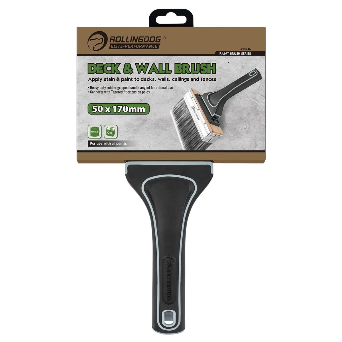 Rollingdog Deck and Wall Brush 170mm 08590  White Rose Tools