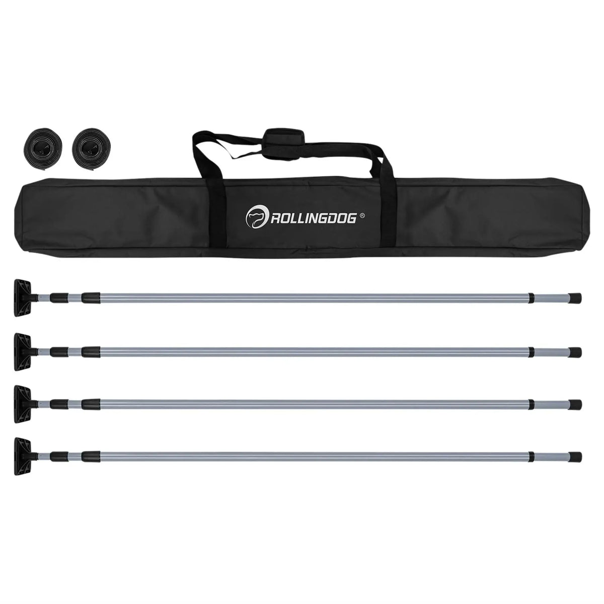 Rollingdog Dust Barrier Poles 1.4-3.3m (7 Piece) 09666  White Rose Tools