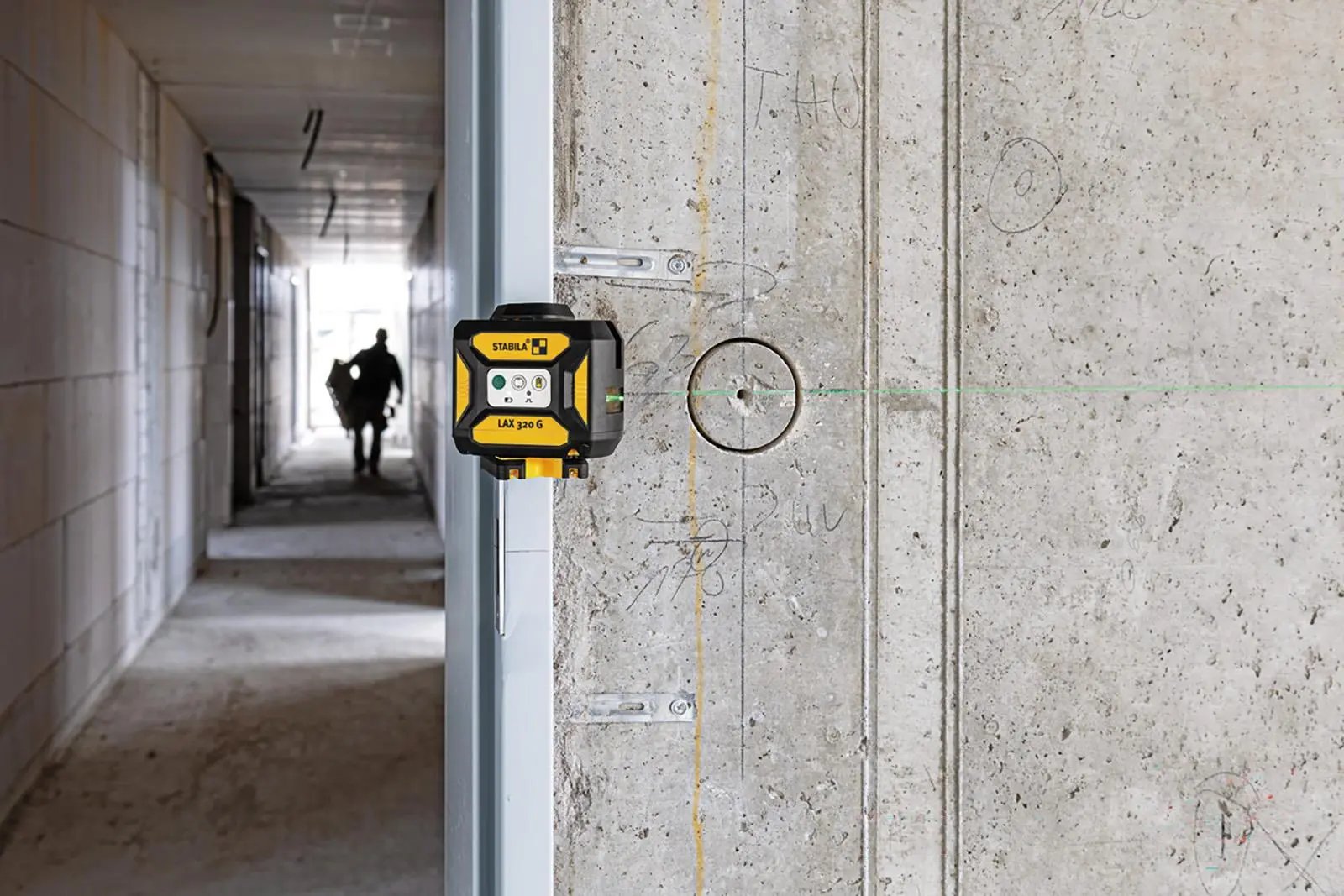 STABILA LAX 320 G Cross Line Plus Plumb Point Laser Level Self Levelling 19987  White Rose Tools