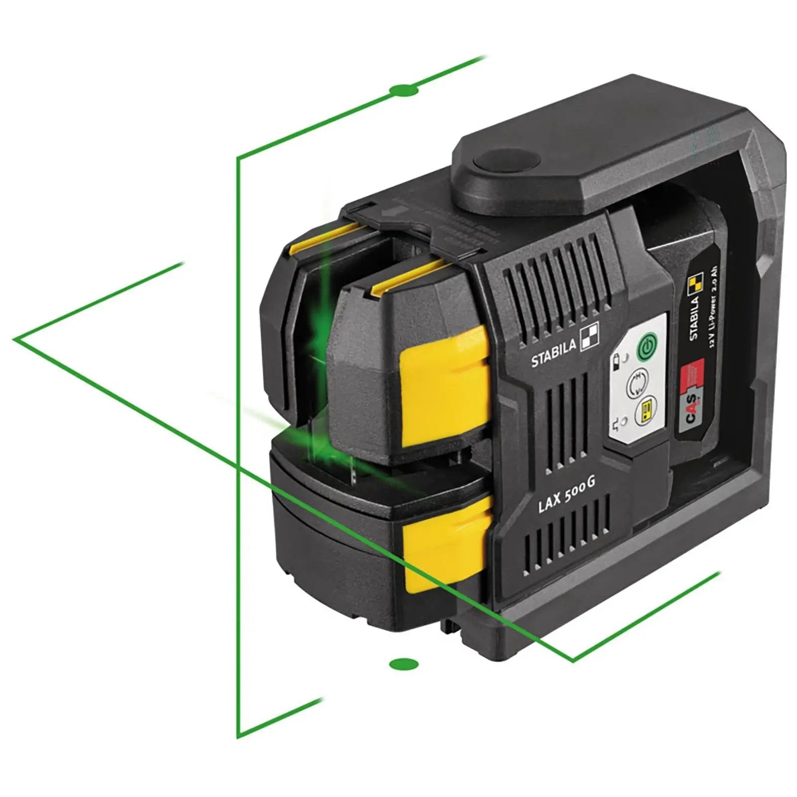 STABILA LAX 500 G Cross Line Plus Plumb Point Laser Level 12V System with Battery and Charger 19985  White Rose Tools