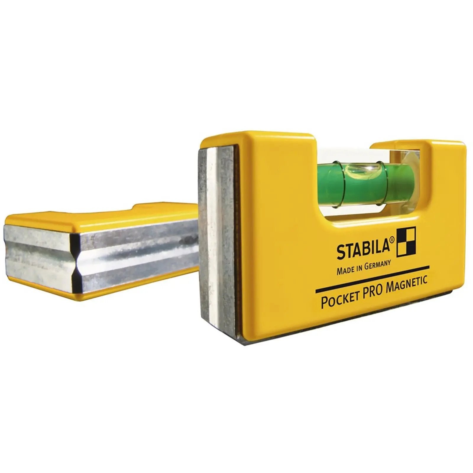 STABILA Pocket PRO Magnetic Spirit Level 7cm with Belt Clip 17953  White Rose Tools