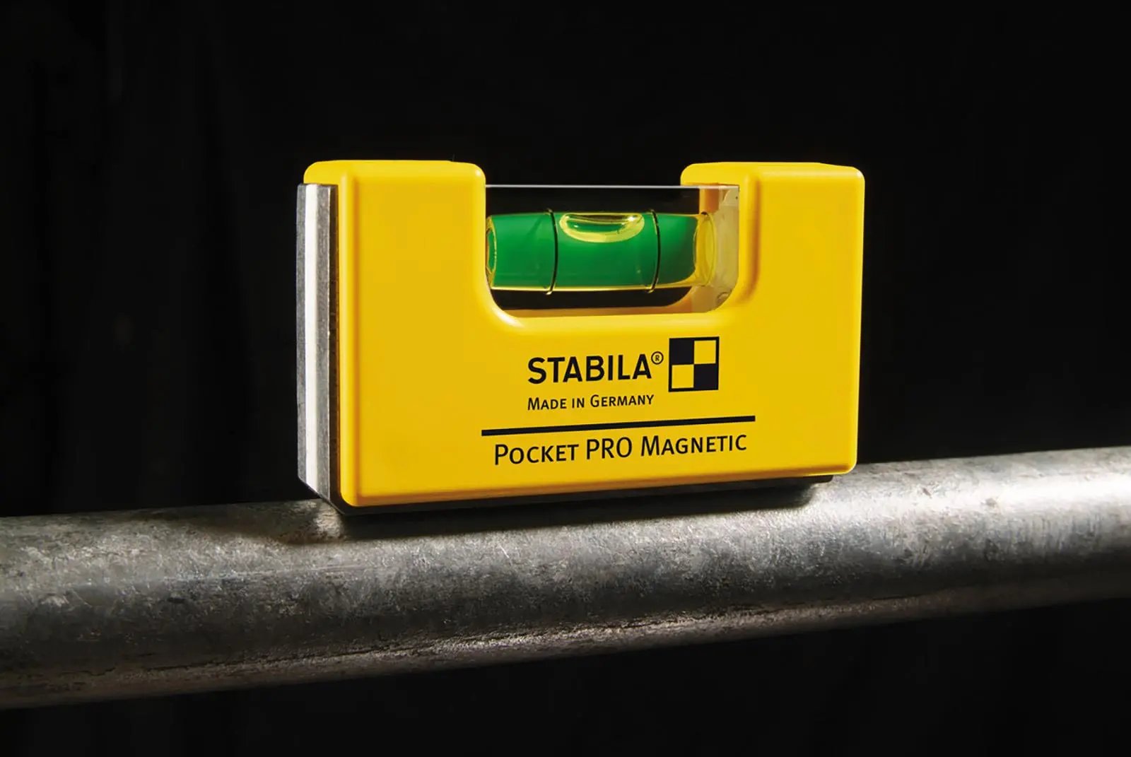 STABILA Pocket PRO Magnetic Spirit Level 7cm with Belt Clip 17953  White Rose Tools