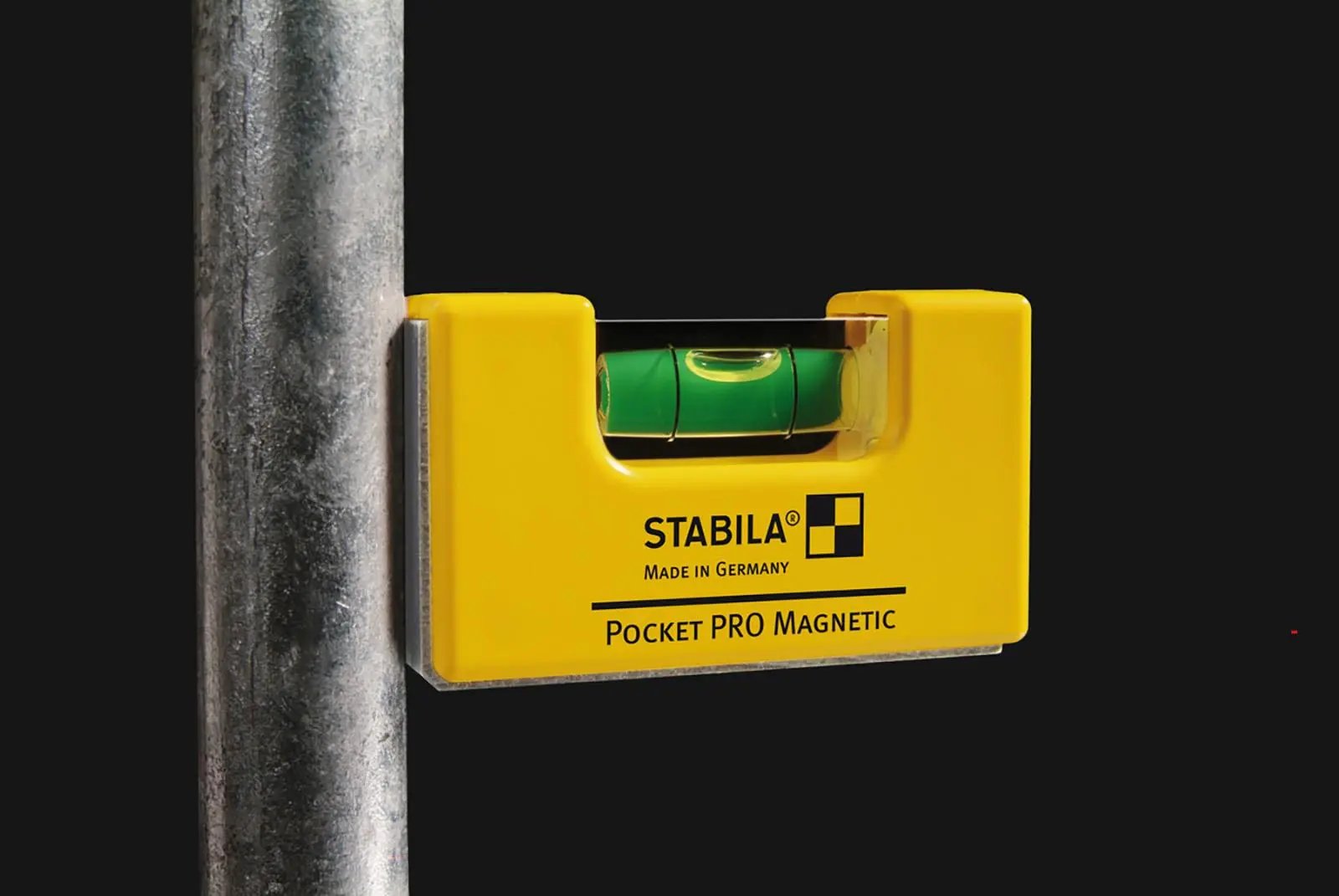 STABILA Pocket PRO Magnetic Spirit Level 7cm with Belt Clip 17953  White Rose Tools
