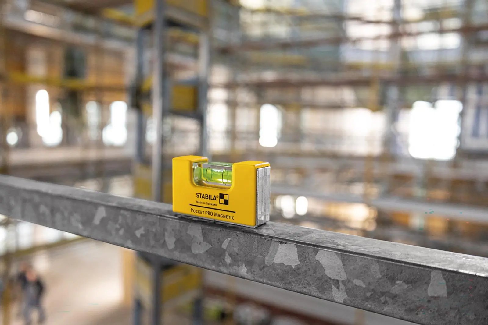 STABILA Pocket PRO Magnetic Spirit Level 7cm with Belt Clip 17953  White Rose Tools