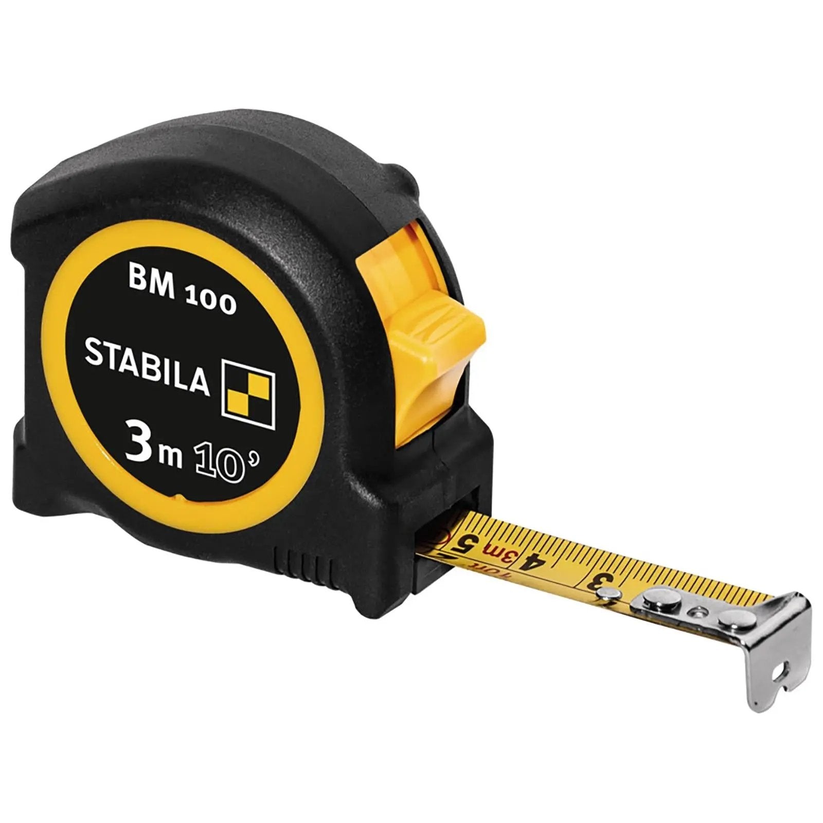 STABILA Pocket Tape Measure BM100 Metric / Imperial Scale Class II - Choose Size  White Rose Tools