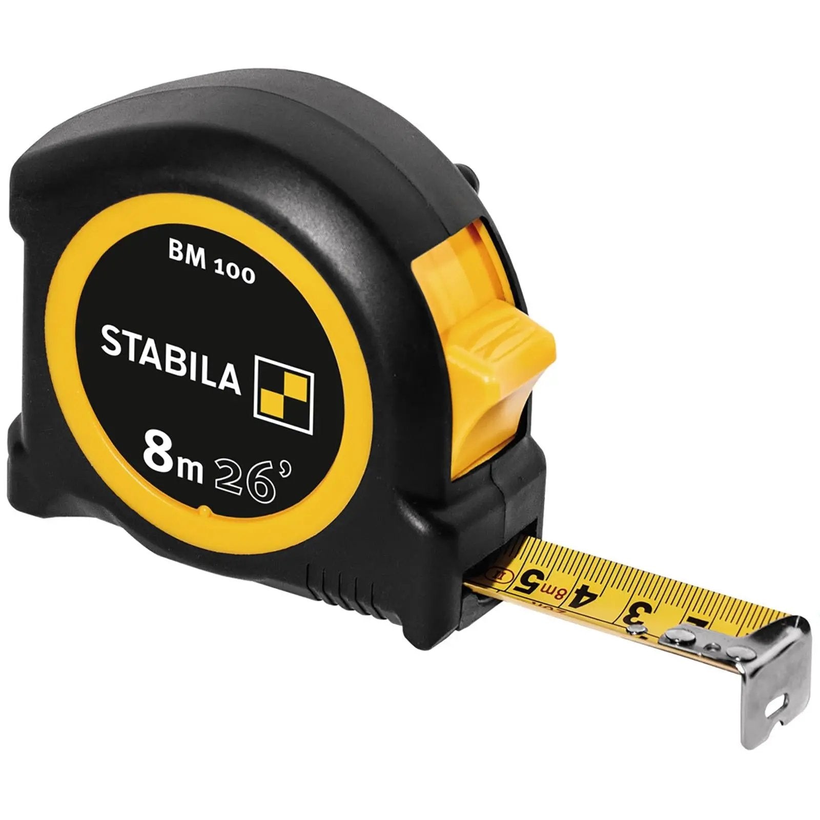 STABILA Pocket Tape Measure BM100 Metric / Imperial Scale Class II - Choose Size  White Rose Tools