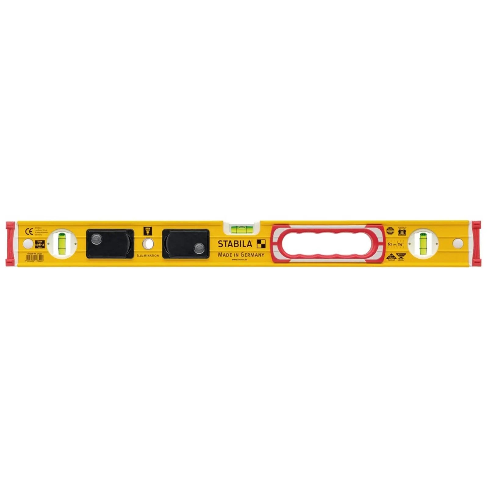 STABILA Type 196-2 LED Spirit Level Illuminated Vials - Choose Size  White Rose Tools