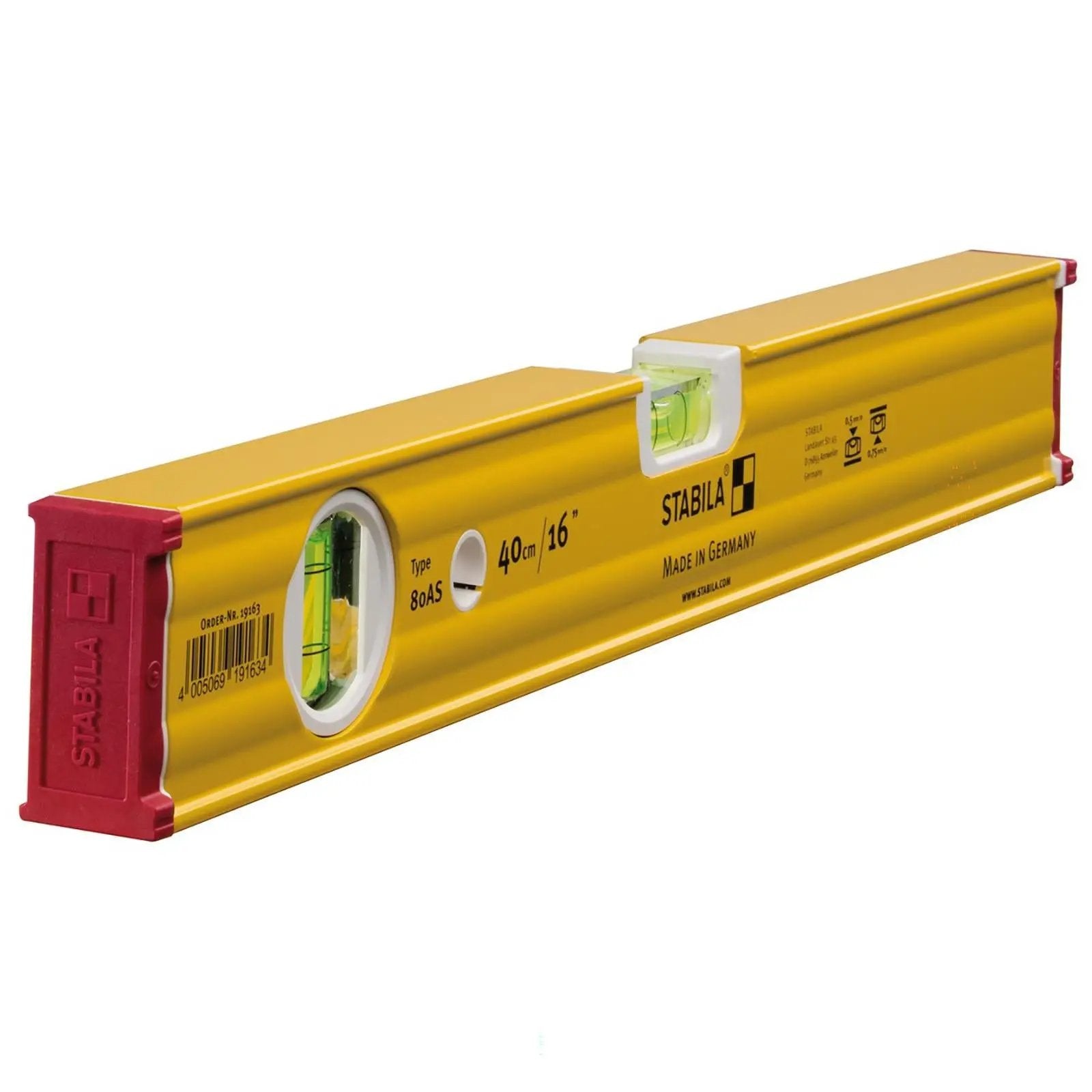 STABILA Type 80 AS Spirit Level Set 5 Piece with Level Bag (20cm, 40cm, 60mm, 90cm, 120cm)  White Rose Tools