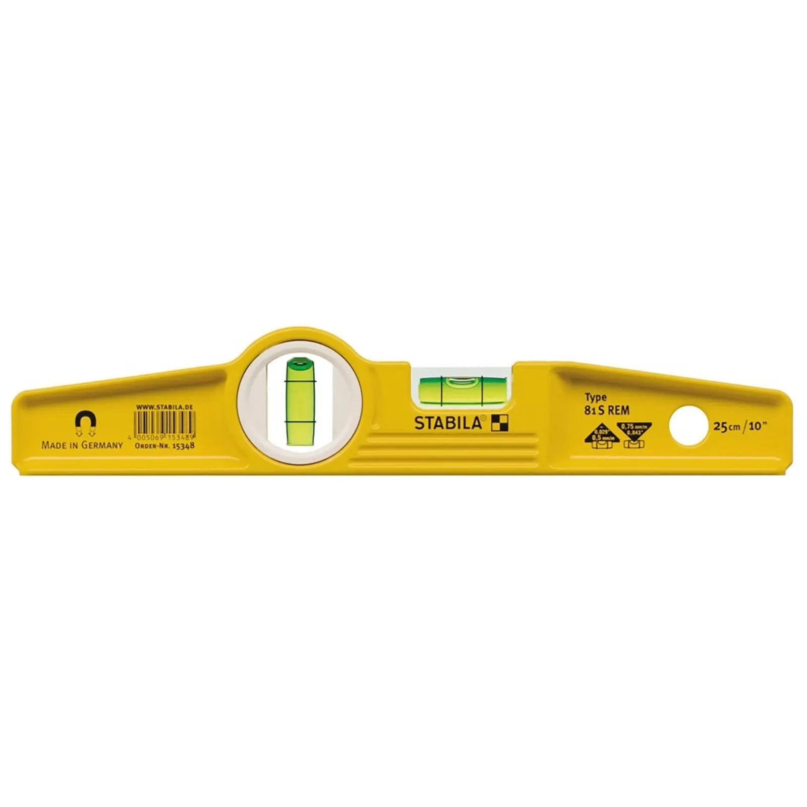 STABILA Type 81 S REM Torpedo Spirit Level 25cm 15348  White Rose Tools
