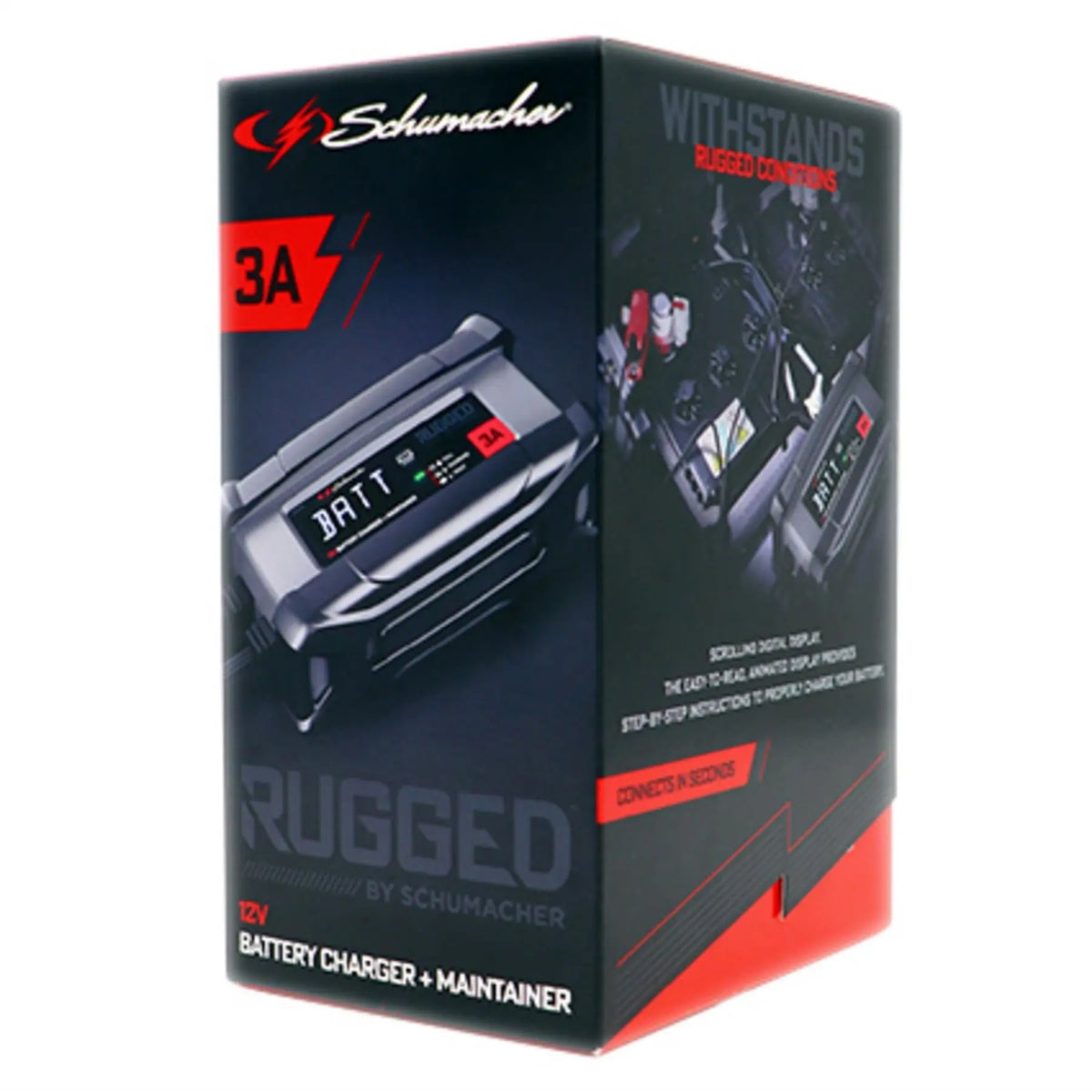 Schumacher® Rugged SPX458 3A 12V Battery Charger and Maintainer 12961  White Rose Tools