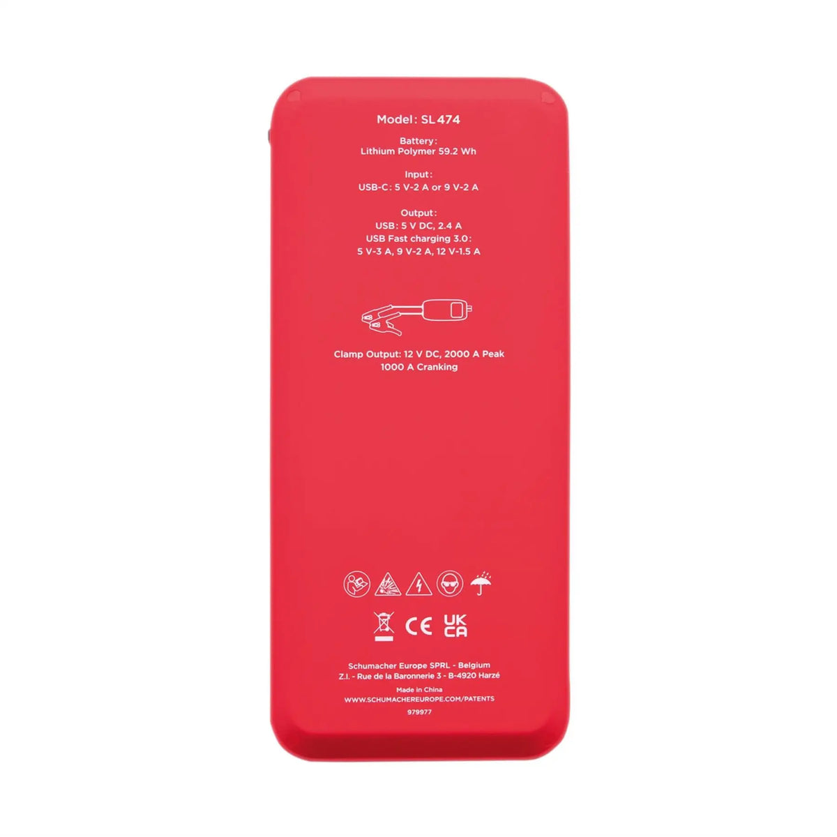 Schumacher® SL474 12V Lithium Booster and Power Bank with Wireless Charging 2000PA 13753  White Rose Tools