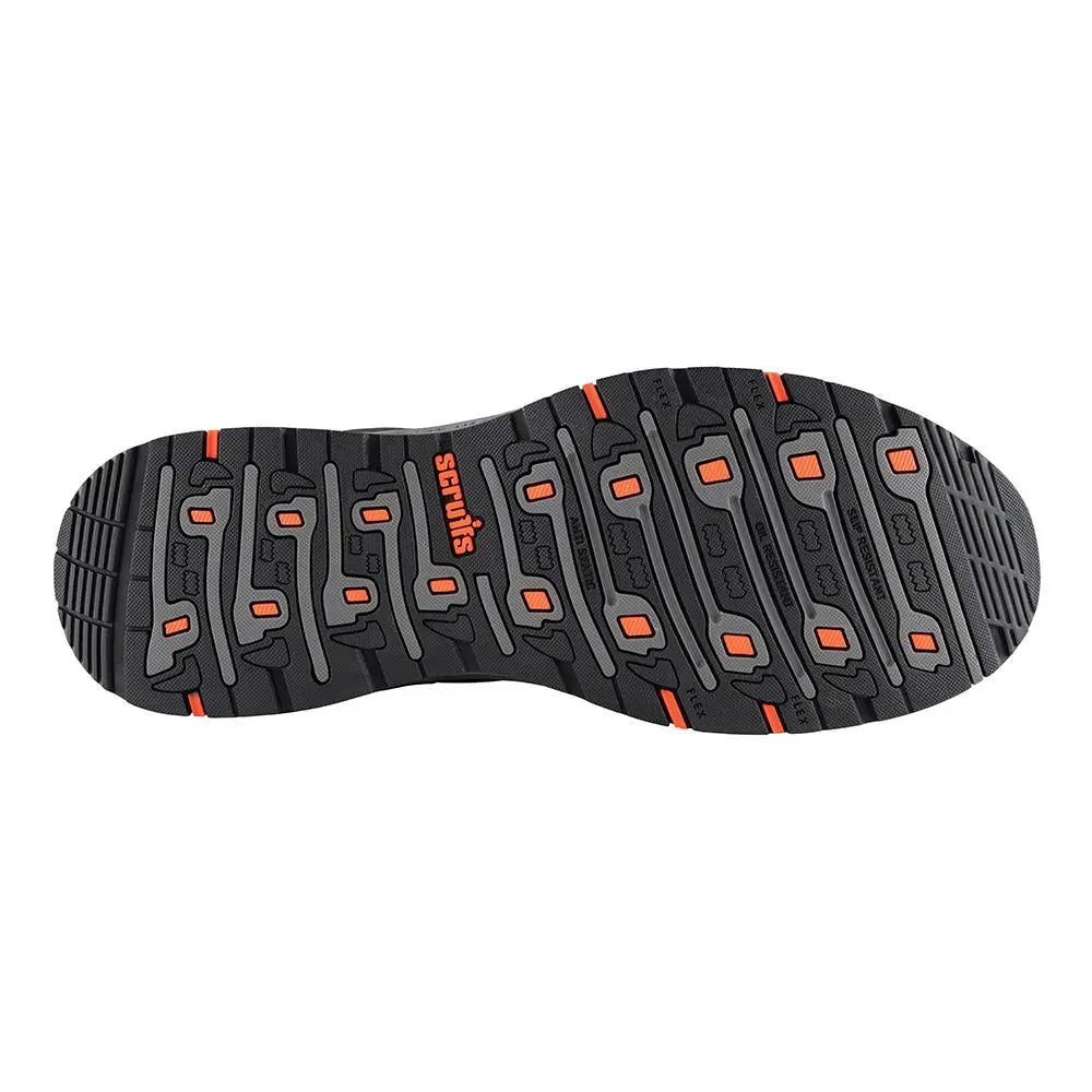 Scruffs Air Safety Trainers Black / Orange - Choose Size  White Rose Tools