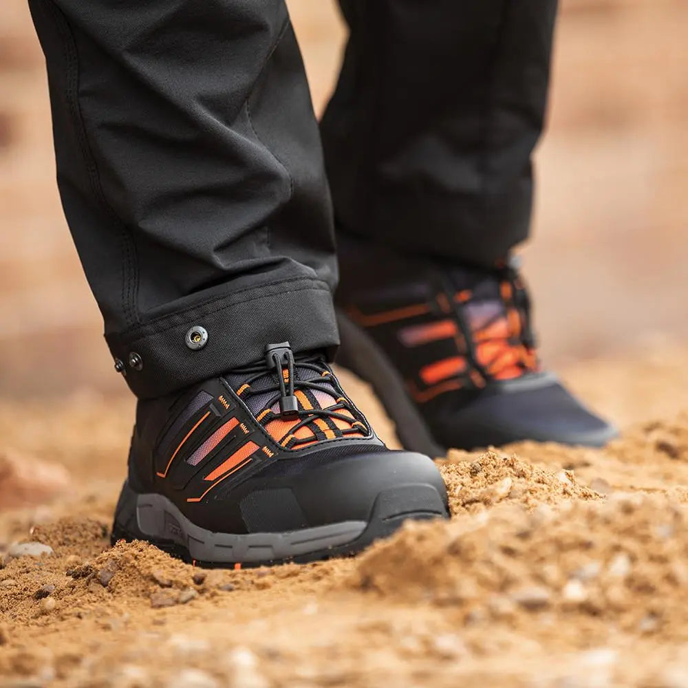 Scruffs Air Safety Trainers Black / Orange - Choose Size  White Rose Tools