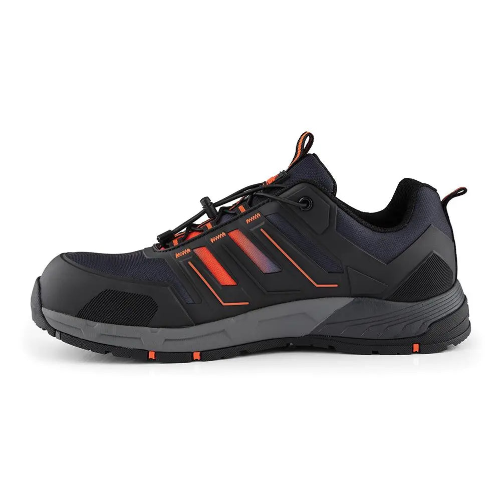 Scruffs Air Safety Trainers Black / Orange - Choose Size  White Rose Tools