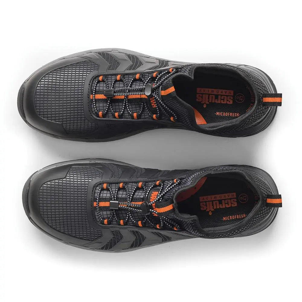 Scruffs Argon Safety Trainers Black - Choose Size  White Rose Tools