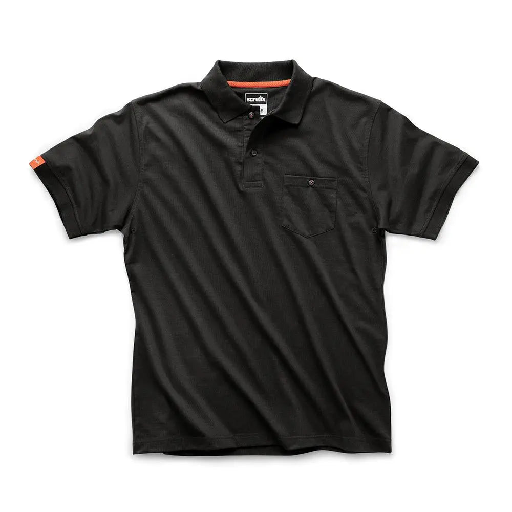 Scruffs Eco Worker Polo Shirt Black - Choose Size  White Rose Tools