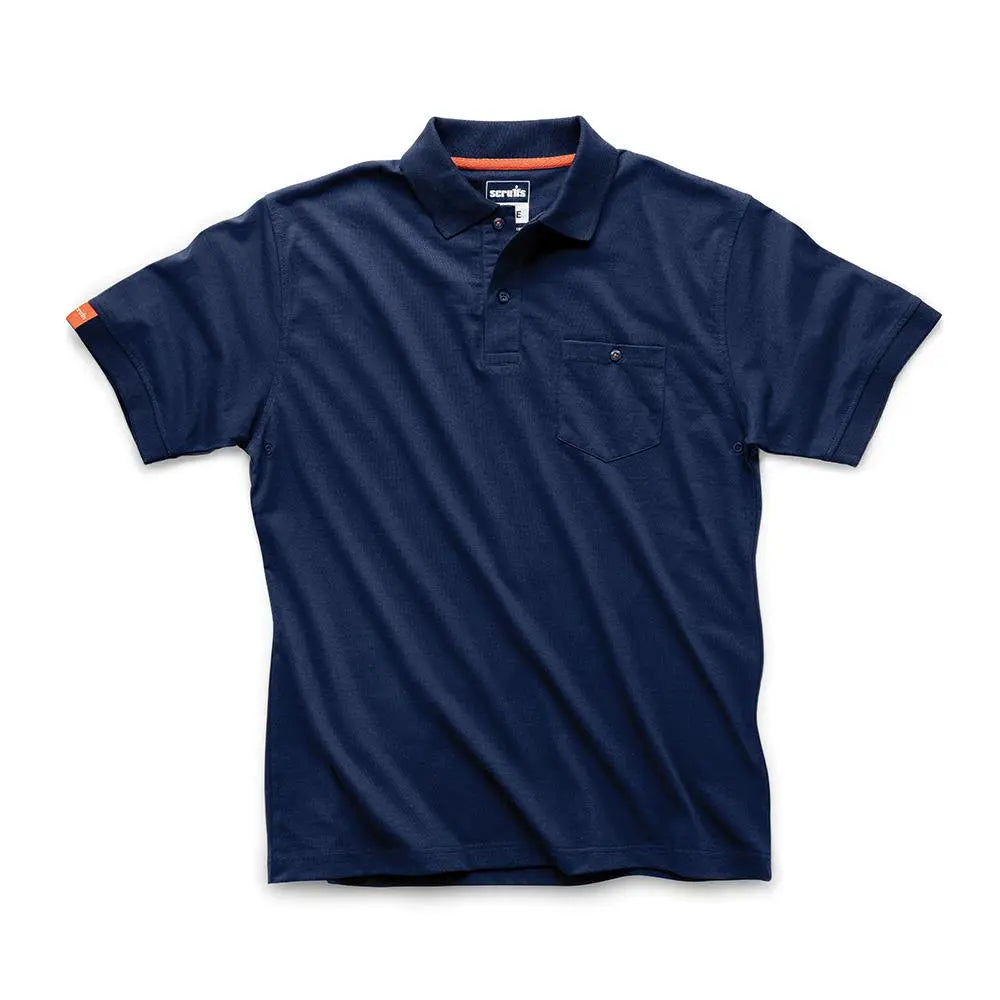 Scruffs Eco Worker Polo Shirt Navy - Choose Size  White Rose Tools
