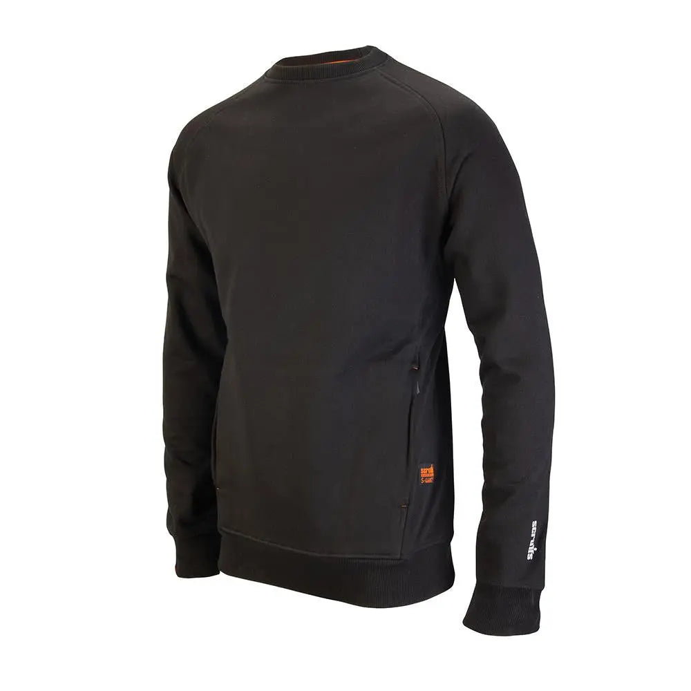 Scruffs Eco Worker Sweatshirt Black - Choose Size  White Rose Tools