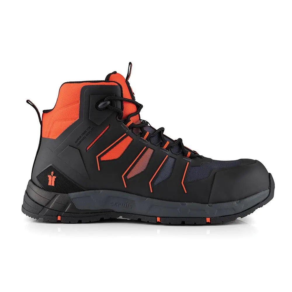 Scruffs Glide Safety Boot Black / Orange - Choose Size  White Rose Tools