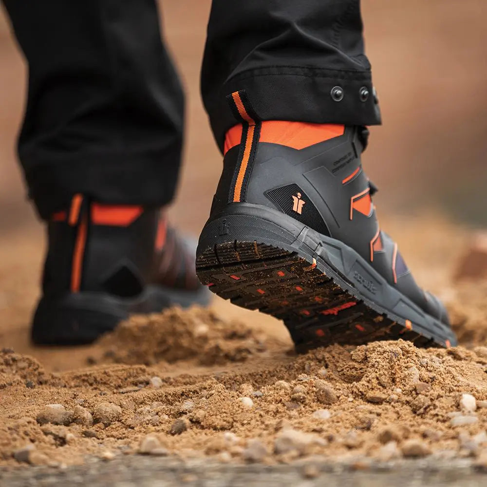 Scruffs Glide Safety Boot Black / Orange - Choose Size  White Rose Tools