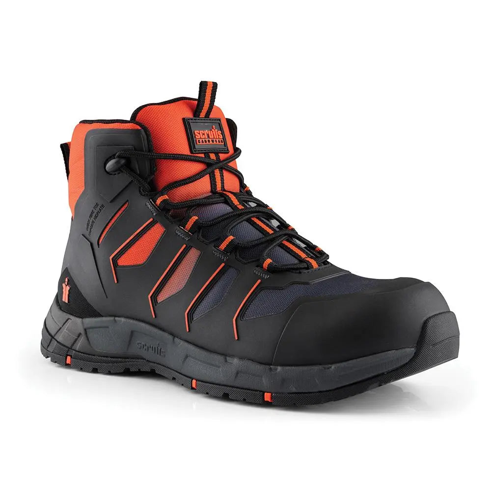 Scruffs Glide Safety Boot Black / Orange - Choose Size  White Rose Tools