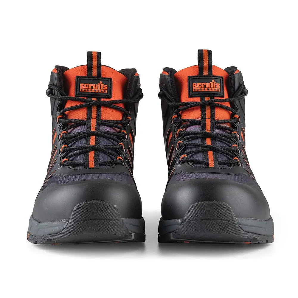 Scruffs Glide Safety Boot Black / Orange - Choose Size  White Rose Tools