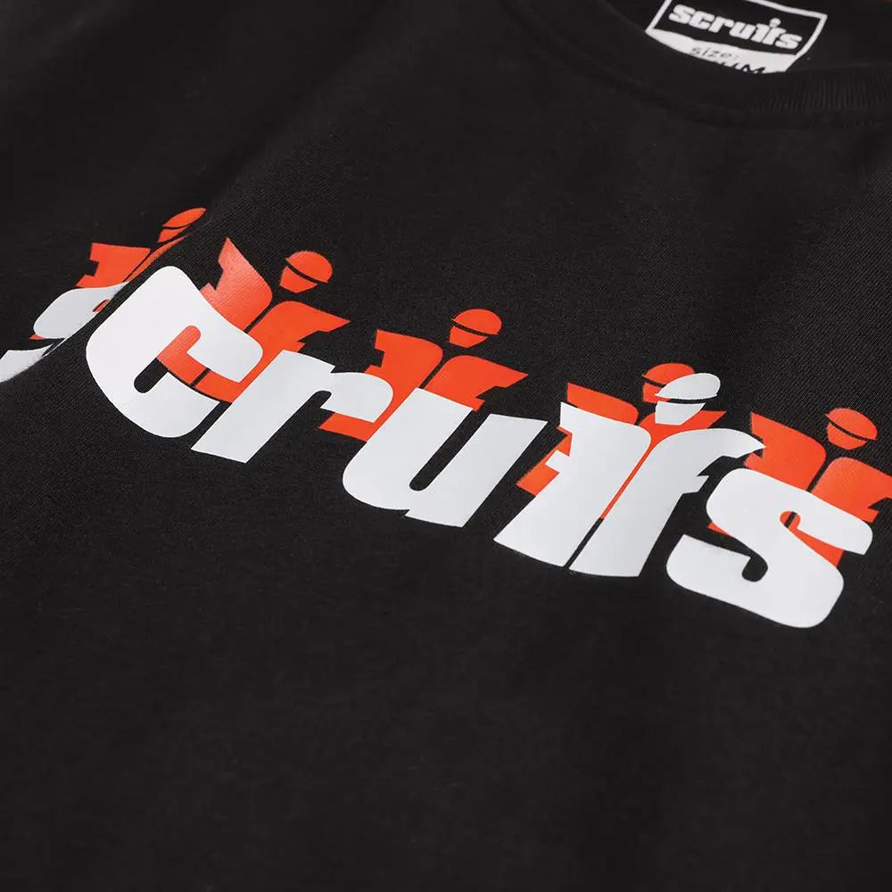 Scruffs Graphic T-Shirt Black Cotton - Choose Size  White Rose Tools
