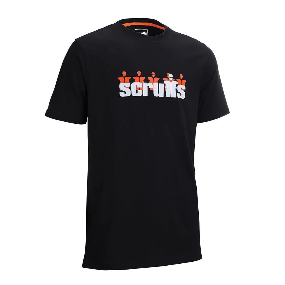Scruffs Graphic T-Shirt Black Cotton - Choose Size  White Rose Tools