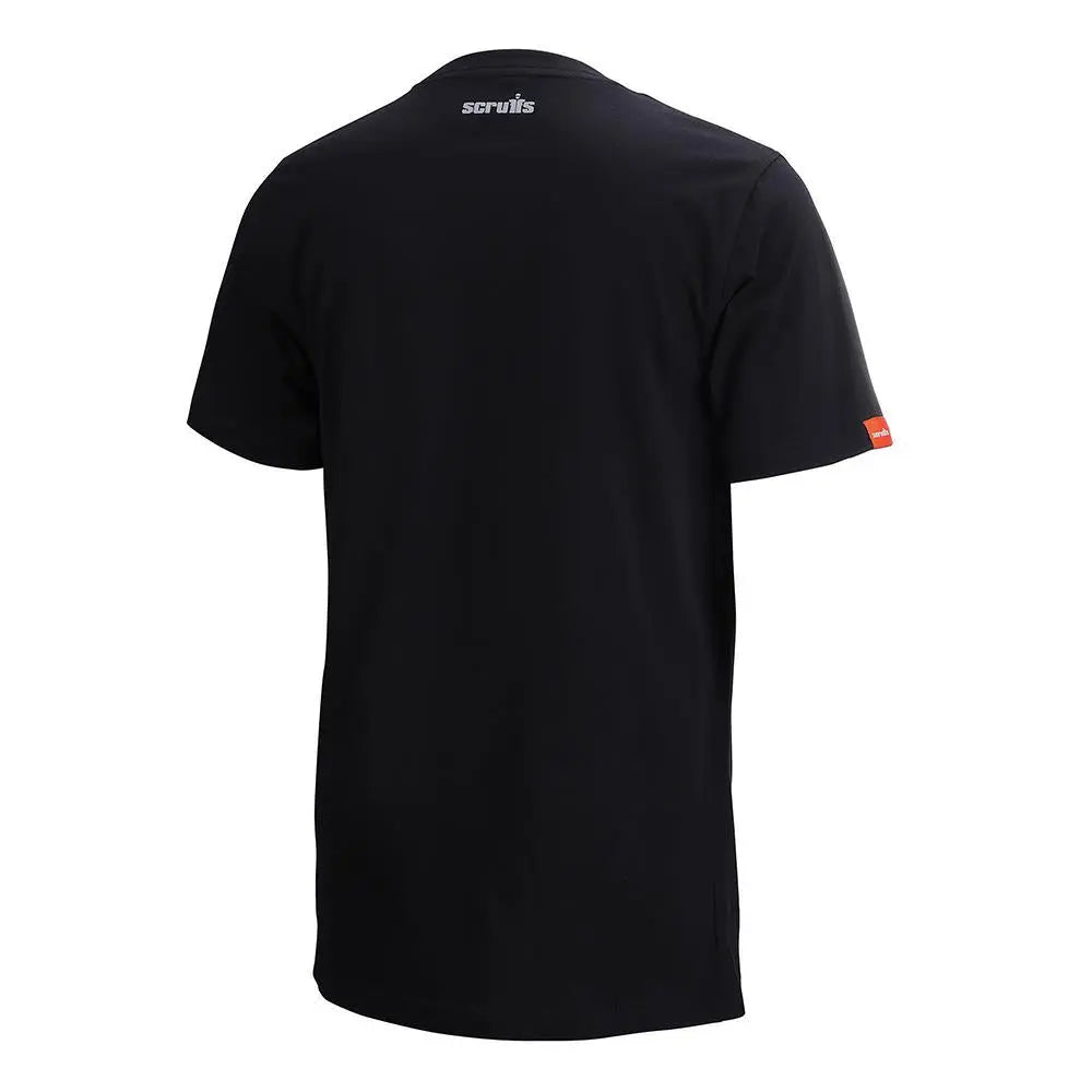 Scruffs Graphic T-Shirt Black Cotton - Choose Size  White Rose Tools