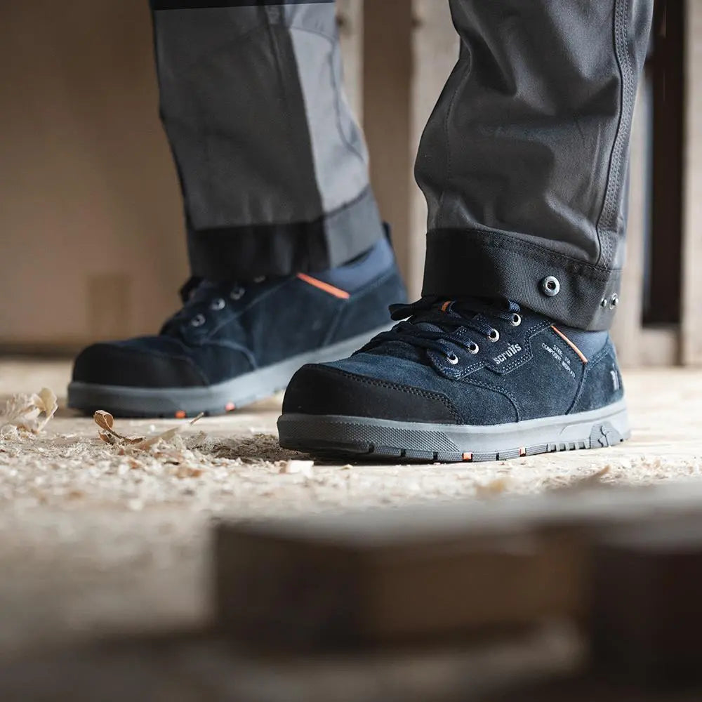 Scruffs Halo 3 Safety Trainers Navy - Choose Size  White Rose Tools
