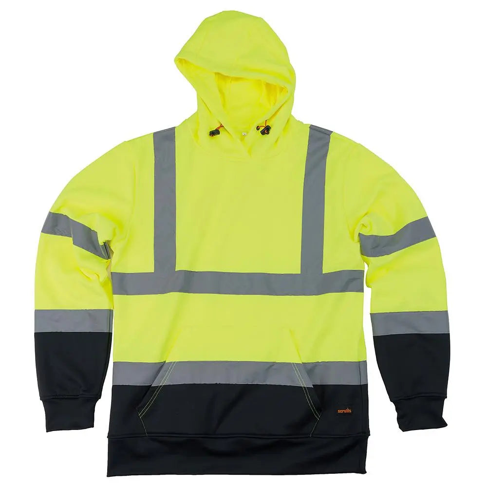 Scruffs High Visibility Hoodie Class 2 Yellow / Navy - Choose Size  White Rose Tools
