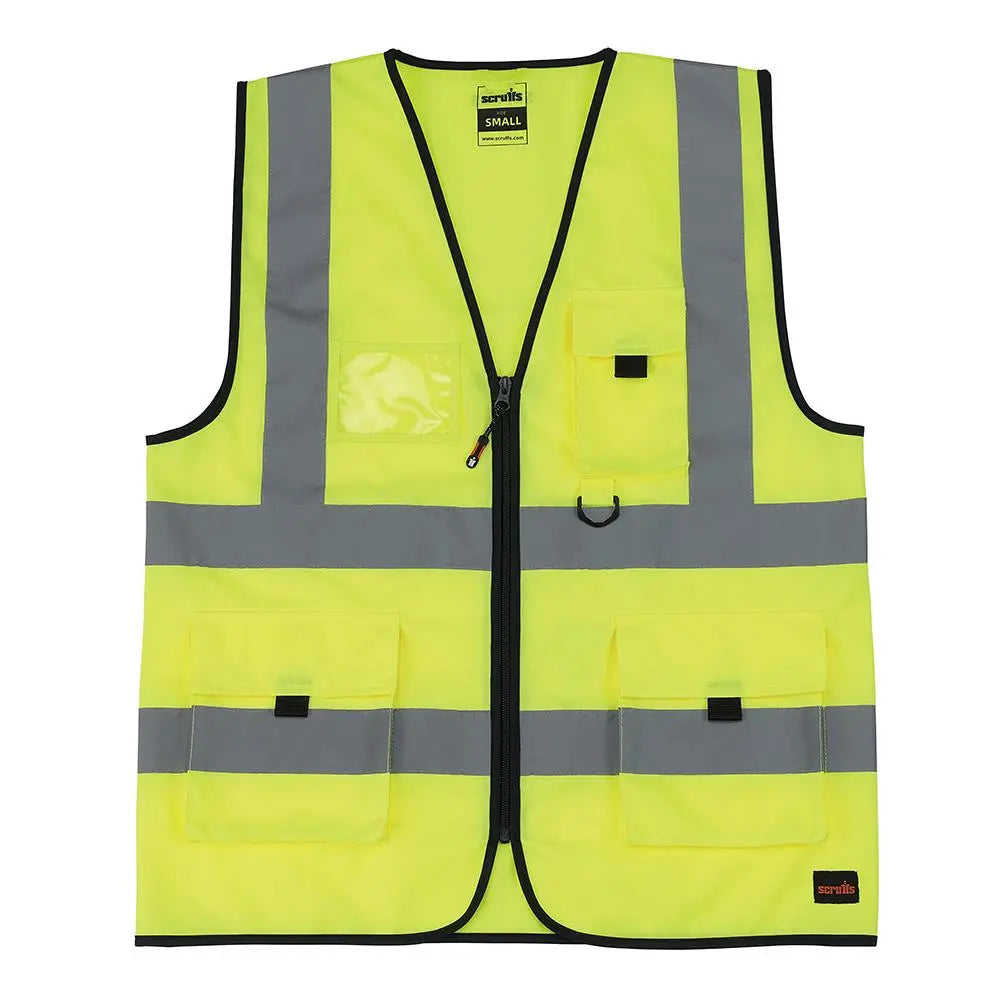 Scruffs High Visibility Technical Vest Class 2 Yellow - Choose Size  White Rose Tools