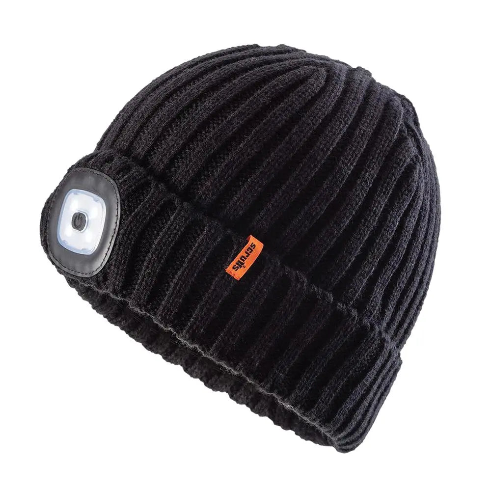 Scruffs LED Knitted Beanie Black One Size T54631  White Rose Tools